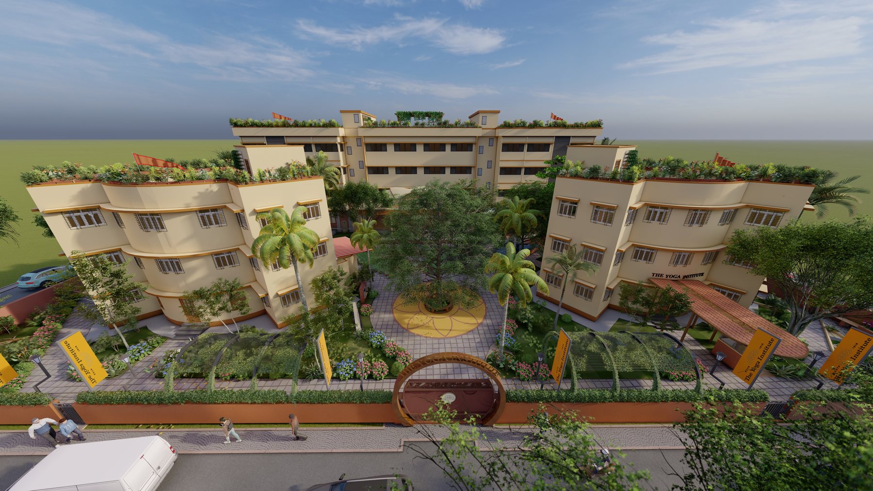 International Board of Yoga campus architectural rendering